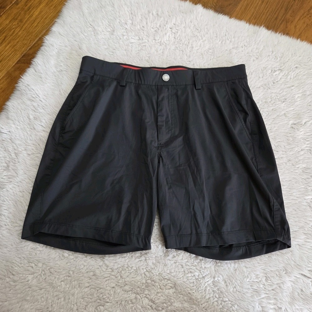 Redvanly Shorts Men's Medium Black Active Tech Stretch Waist Casual Outdoor